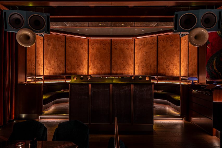 Dragon-i wood covered DJ booth