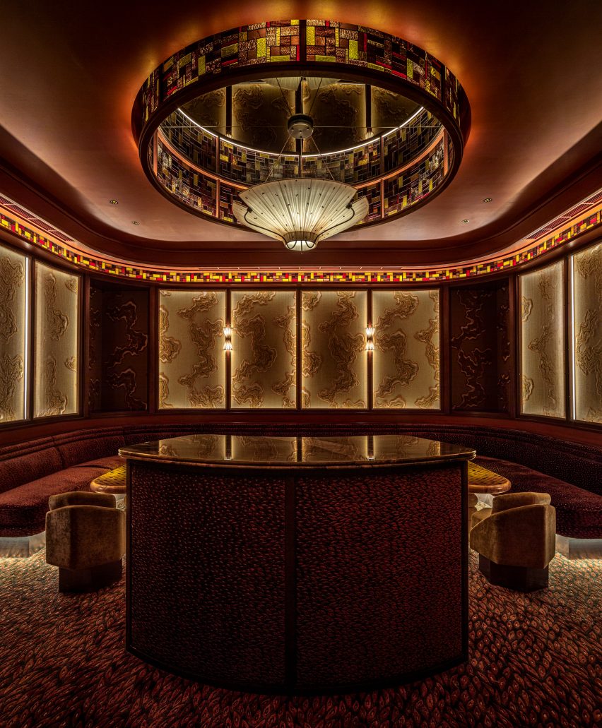 Decadent materials inside the members club