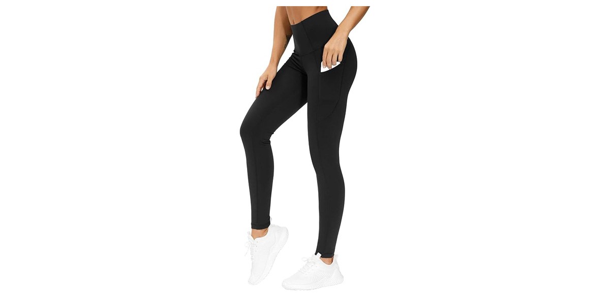 THE GYM PEOPLE Thick high waist yoga pants with pockets