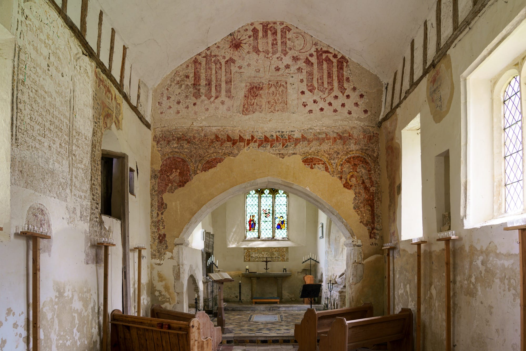 Medieval murals inside the church