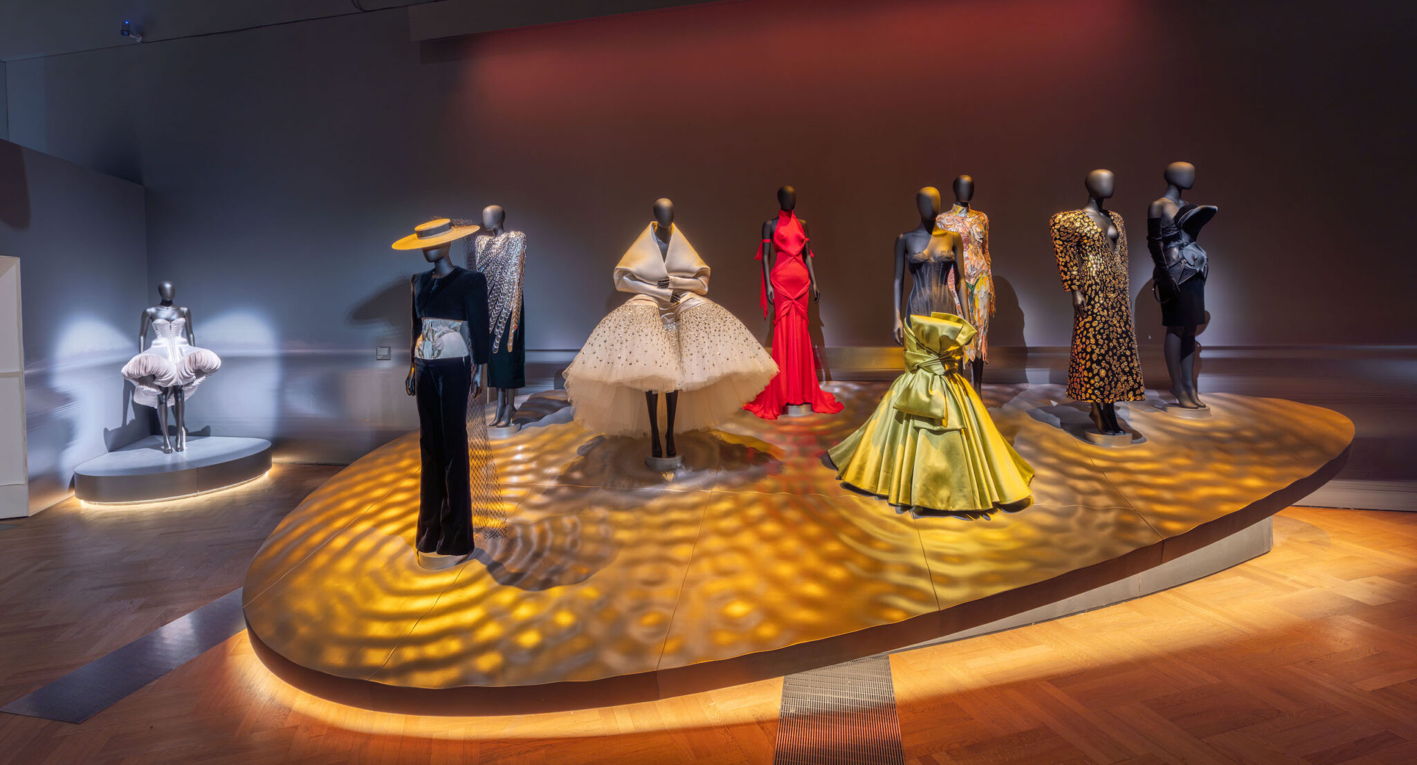 Installation view of ``Schiaparelli: Fashion Becomes Art'' at the V&A Museum in London
