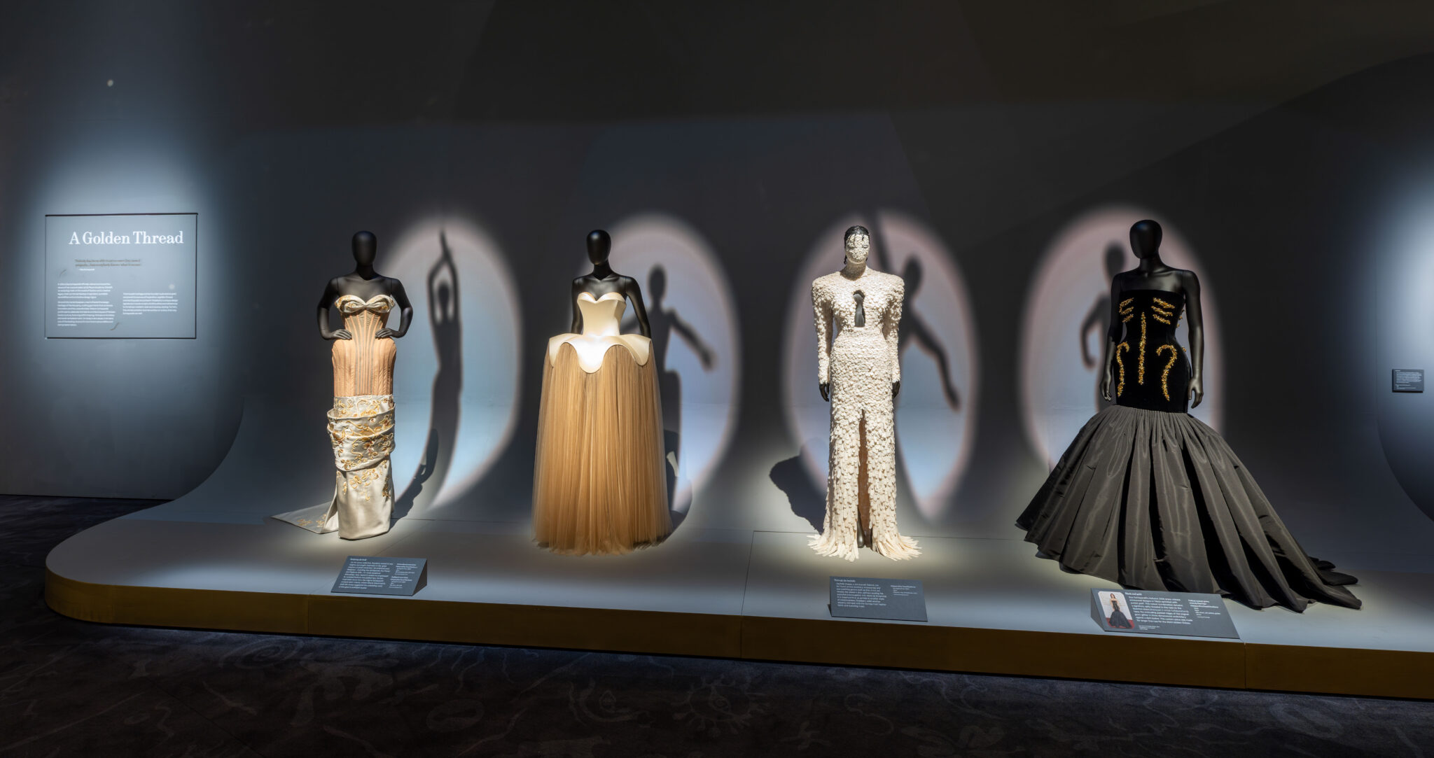 Installation view of ``Schiaparelli: Fashion Becomes Art'' at the V&A Museum in London