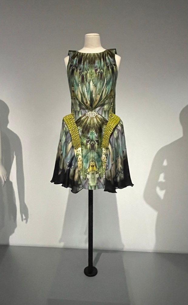 A 2010 silk dress by British designer Alexander McQueen. (Ray Mark Rinaldi/Denver Post Special Feature)