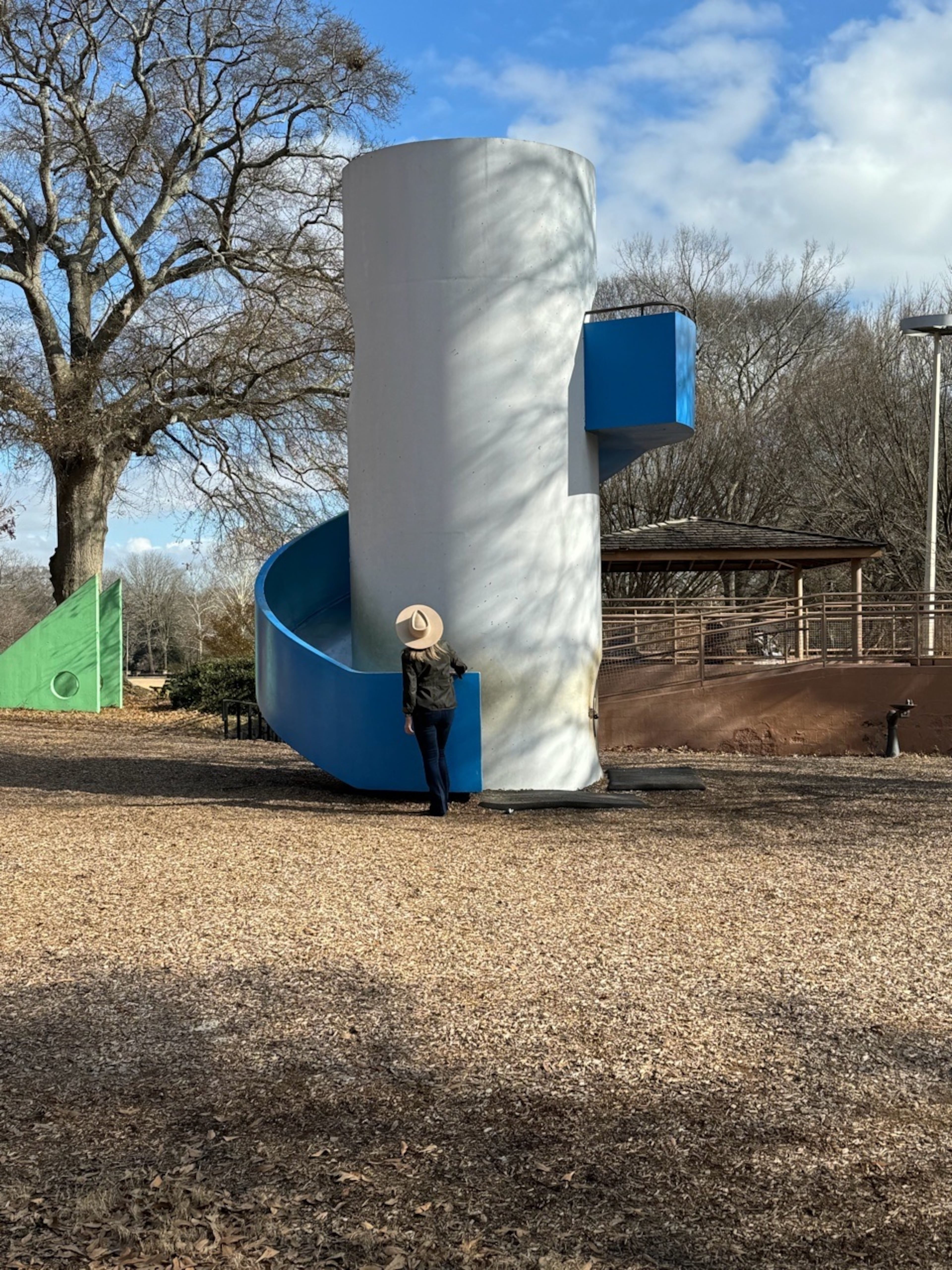 collector and art supporter Lisa Cannon Taylor; At Noguchi Playscape by artist Isamu Noguchi in Piedmont Park. (Courtesy of Lisa Cannon Taylor)