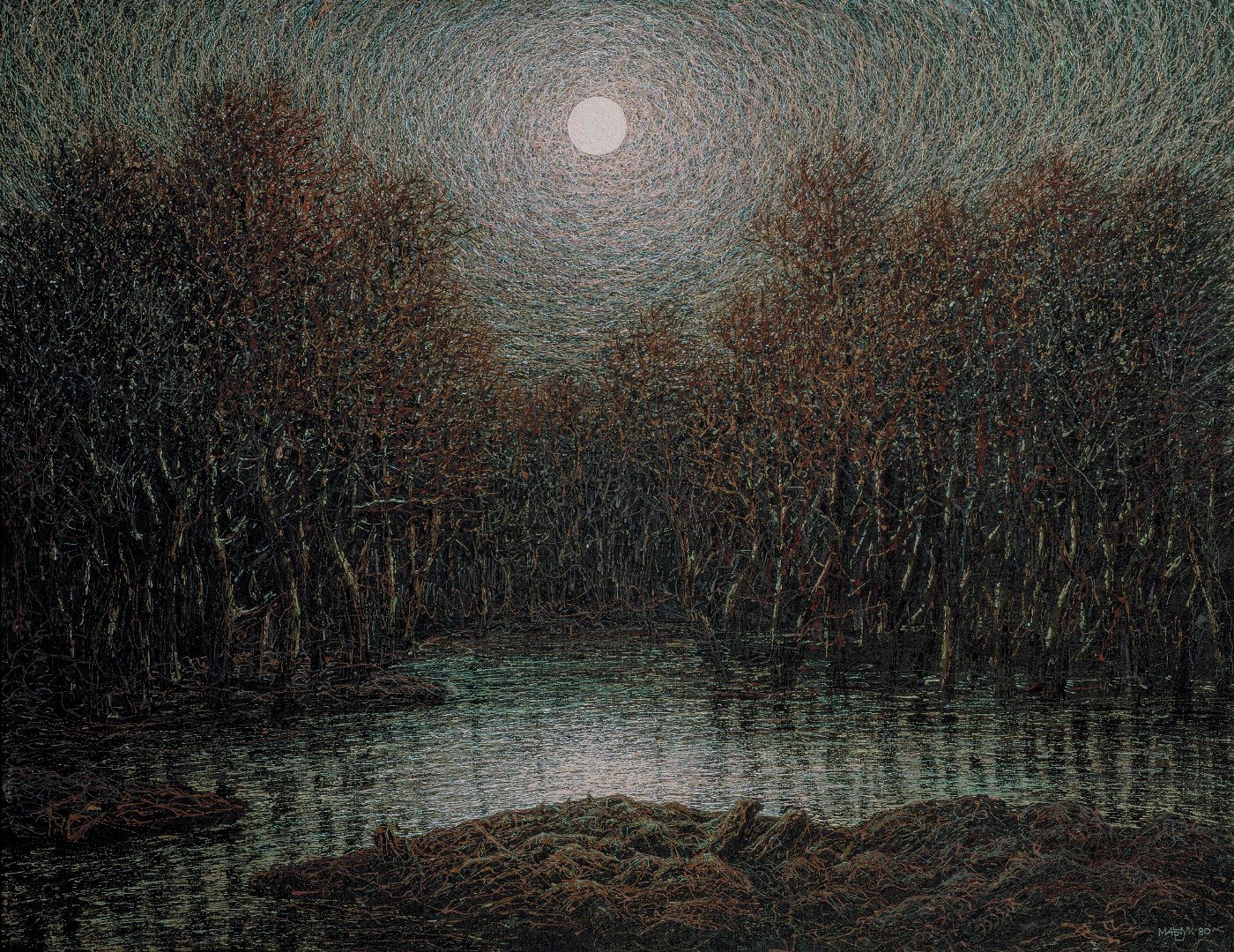 "spring water" Written by Ivan Marchuk. Tempera painting on canvas, 1982.