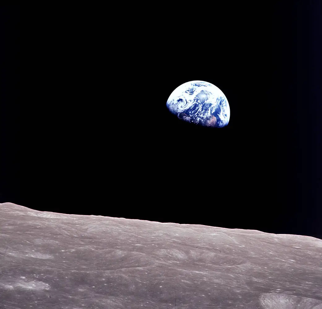 Earthrise photo from Apollo 8 in 1968