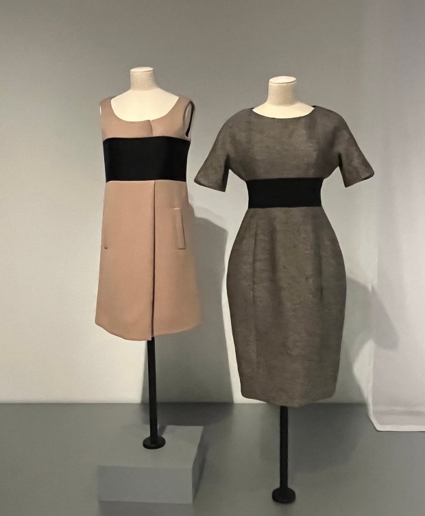 Dresses by Geoffrey Beene (left) and Norman Norrell (right). (Ray Mark Rinaldi/Denver Post Special Feature)