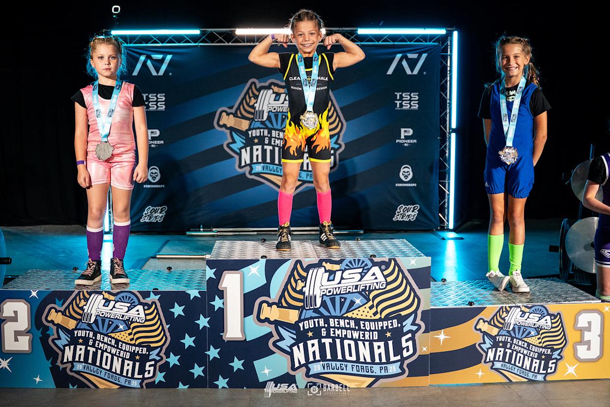Lucy Milgrim competes in the U.S. Powerlifting Youth Nationals. (American Powerlifting)