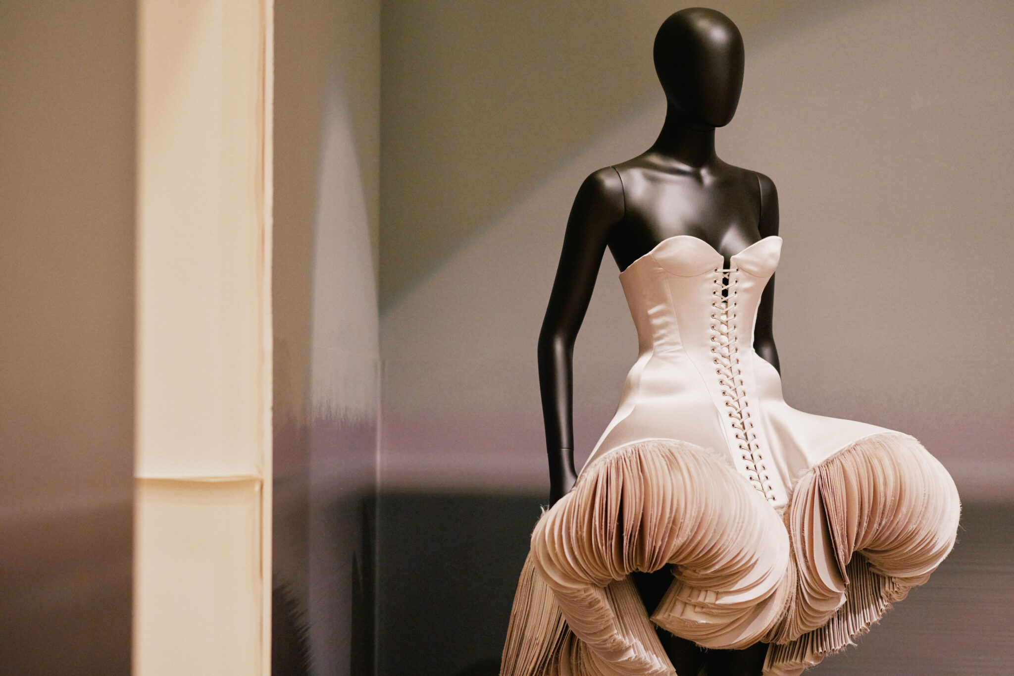 Installation view of ``Schiaparelli: Fashion Becomes Art'' at the V&A Museum in London