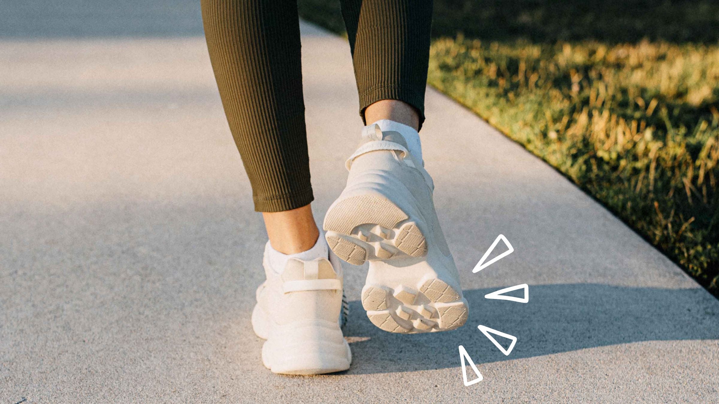 person doing a walking workout outside